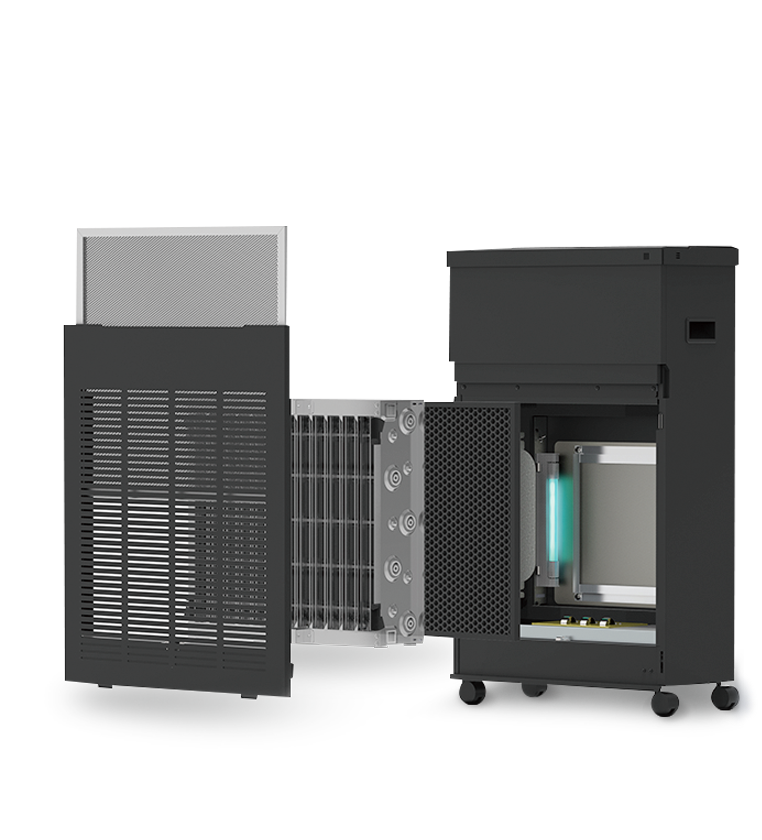 Simple control panel<br/>Multi-stage air filters