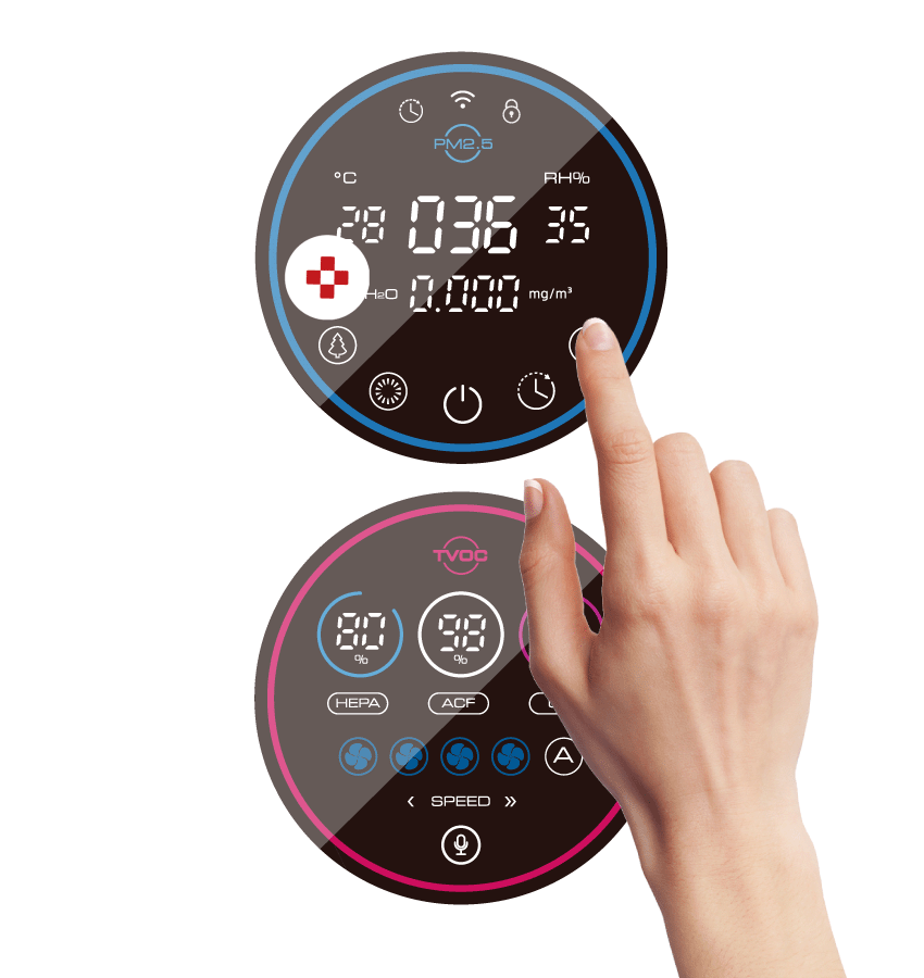Real-time air quality and the filter status