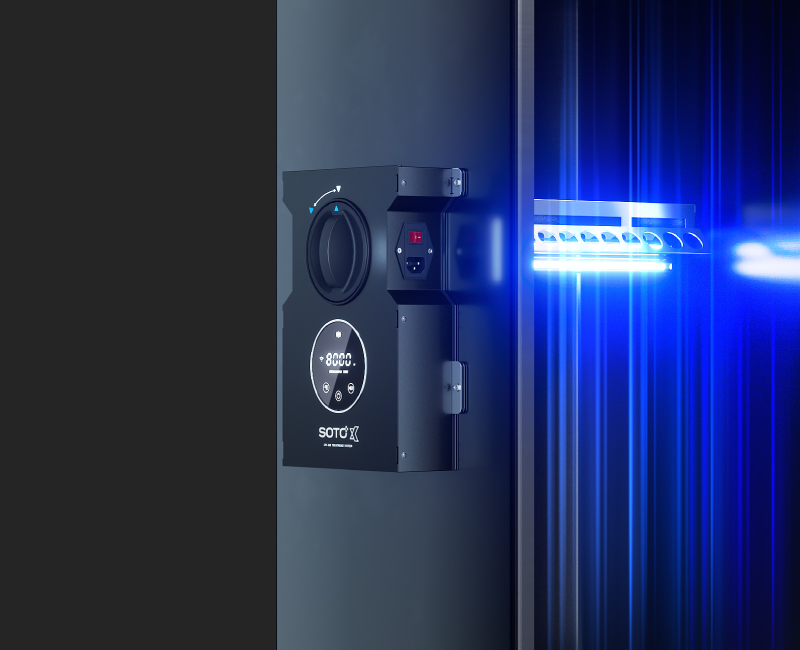 The UV lamp may automatically turn on and off in response to signals from the airflow sensor